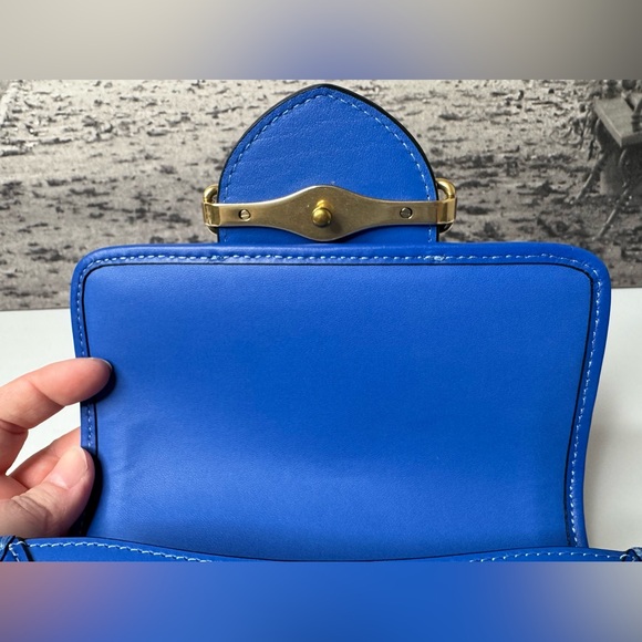 NWT Coach Hero Crossbody Bag in Glovetanned Leather Blue Fin C8441 - Picture 13 of 15